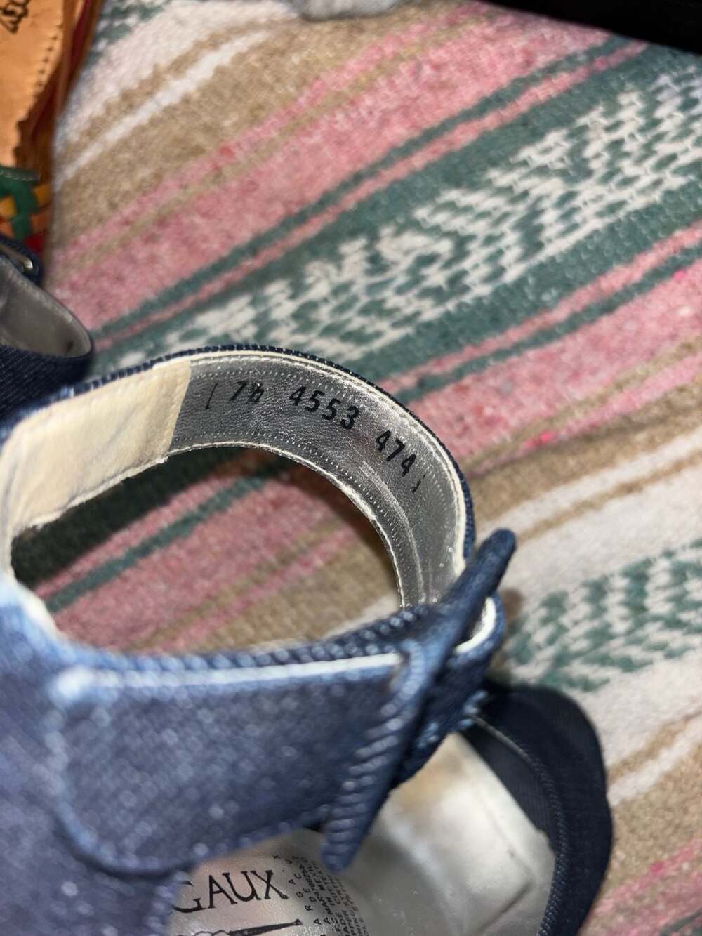 O2: Margaux Denim Platform Ankle Strap Stiletto Heels Size 7.5 - Picture 7 of 7